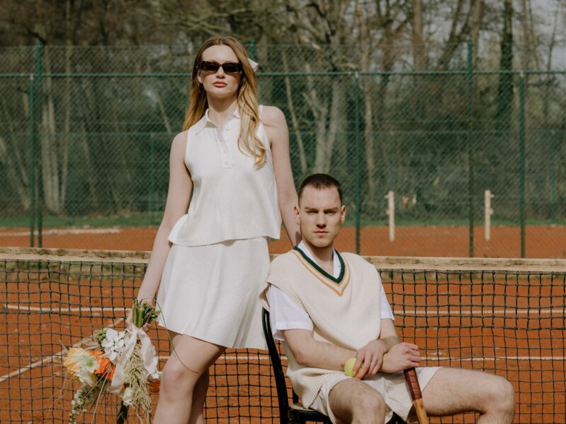 vintage tennis bruiloft